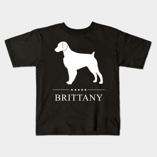 Brittany Dog White Silhouette Kids T-Shirt